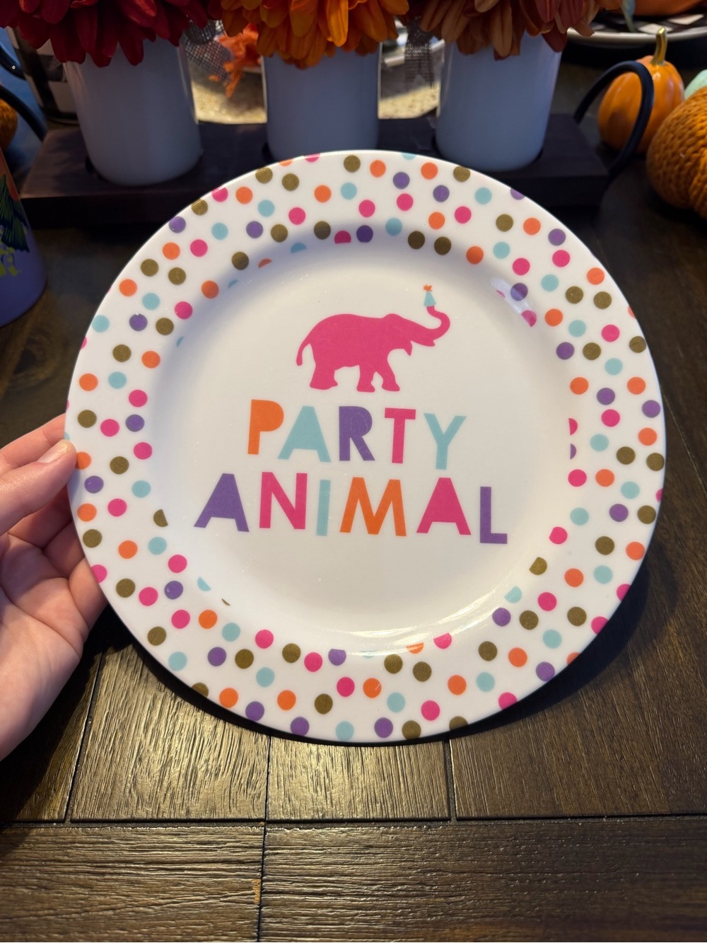 Party Animal Polka Dot Reusable Plate